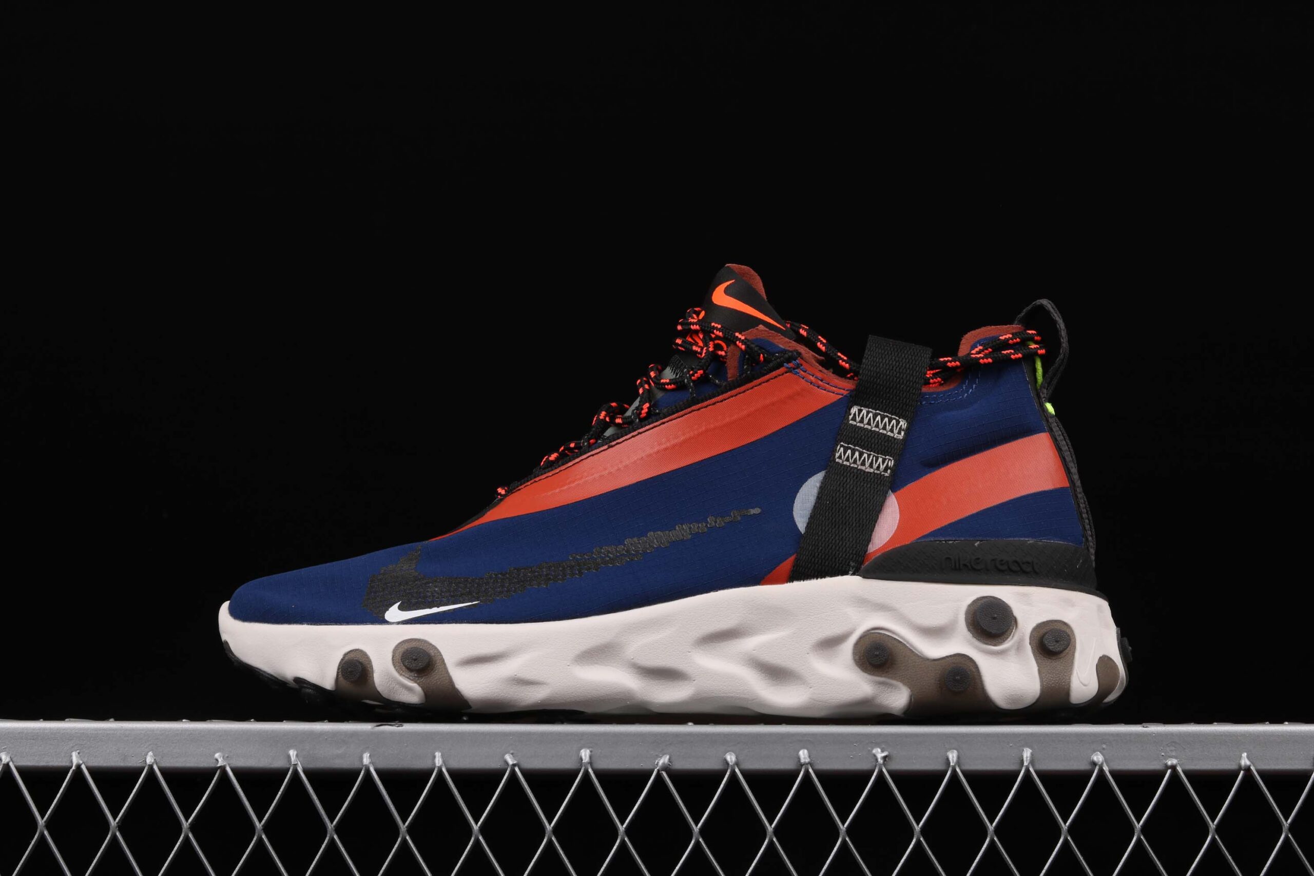 nike react runner mid wr ispa blue void team orange