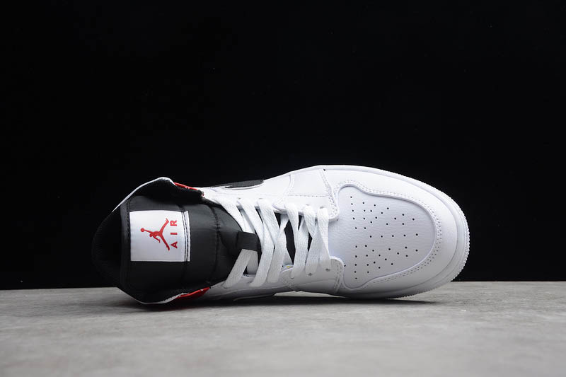 Giày Nike Air Jordan 1 Mid White Black Gym Red 554724-116 - Ordixi.Com
