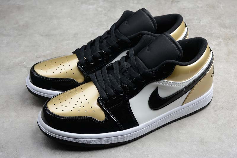 Nike Gz Air Jordan 1 Low Gold Toe Metallic Black-White Cq9447-700 -  Ordixi.Com