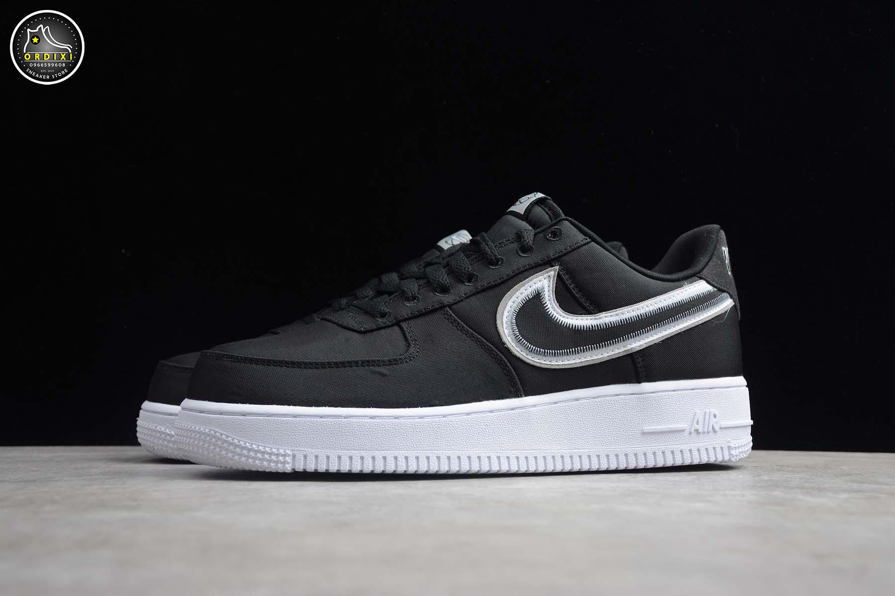 air force 1 low reverse stitch black