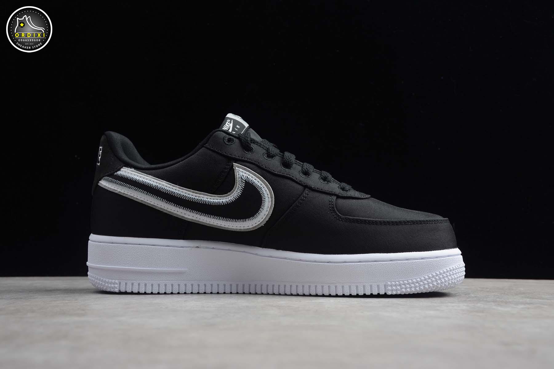 nike air force stitch black