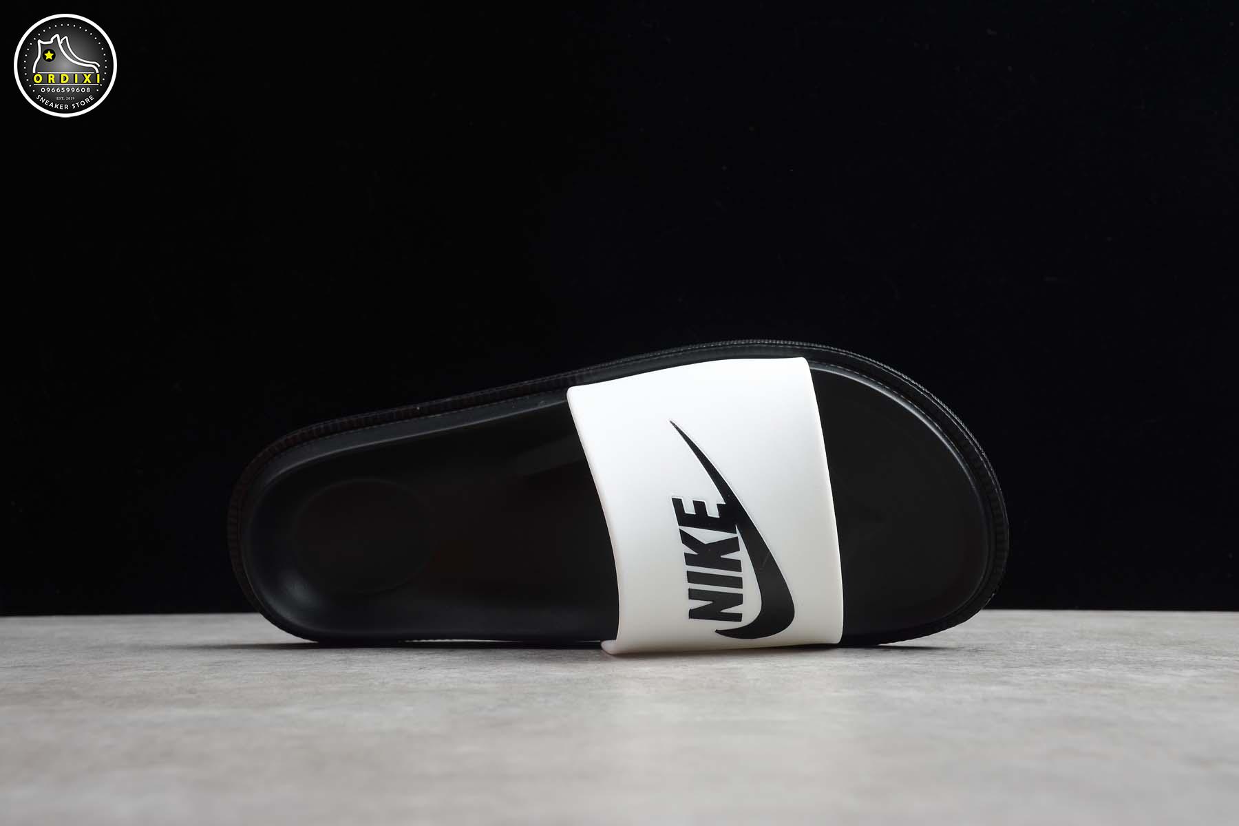 nike sandals white and black