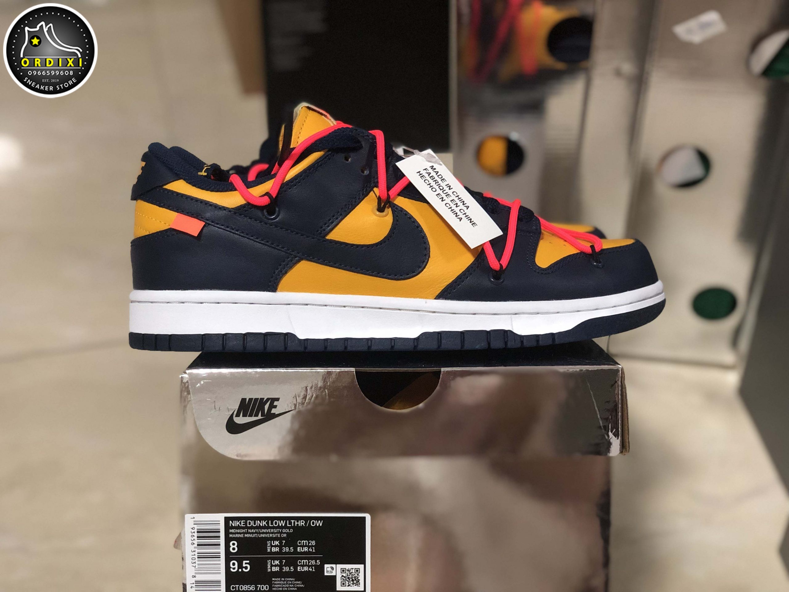 Dunk low off white university cheap gold midnight navy