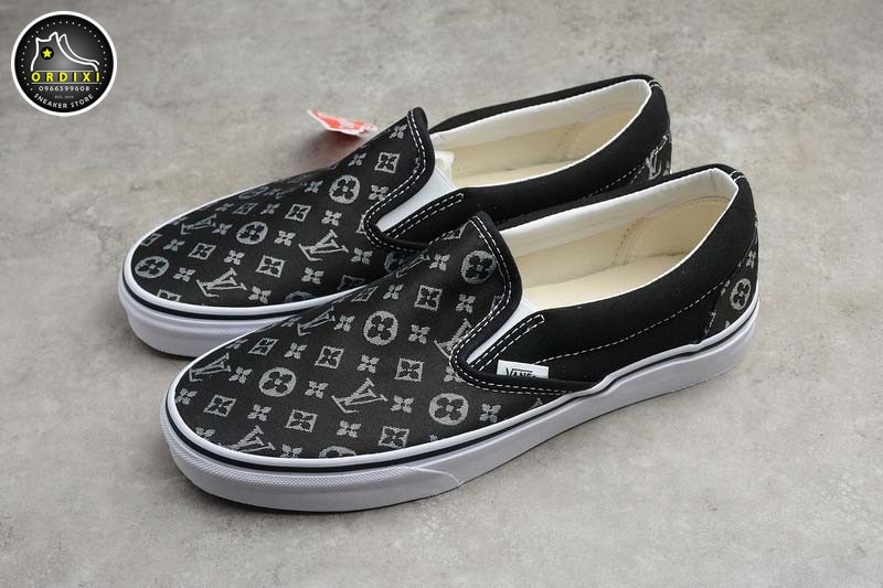 Lv X Classic Slip On Black Grey White Vn0a3jexwvp Ordixi