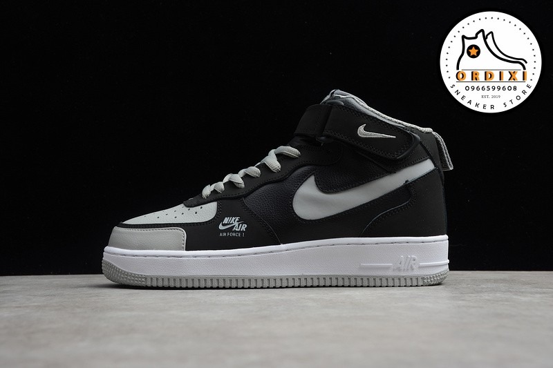 black gray air force ones