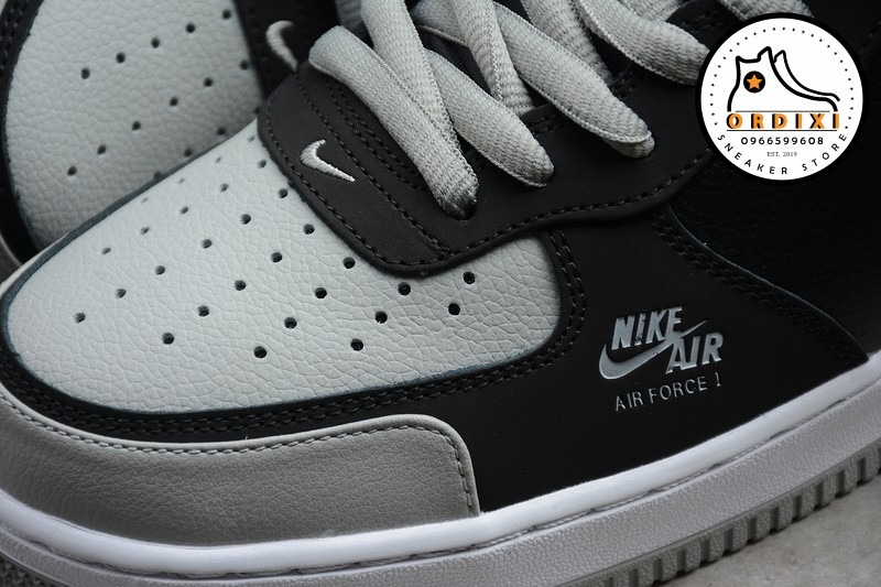 black gray air force ones