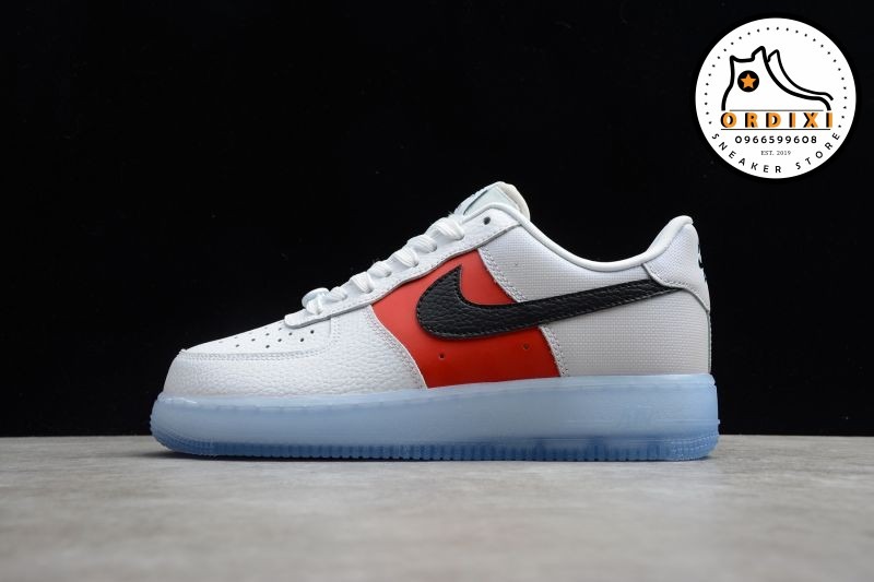 Nike Air Force 1 Low White Red Black (Icy Soles)