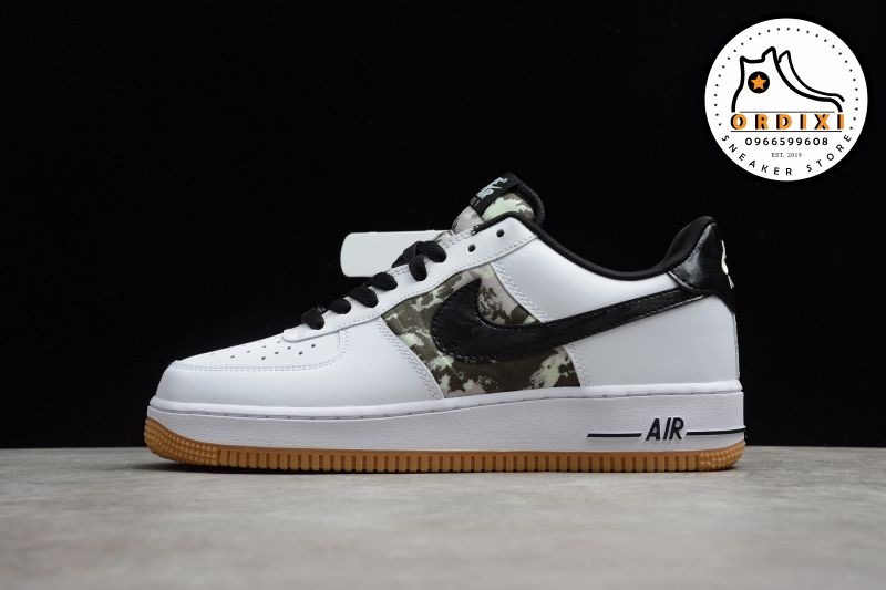 nike air force 1 low white ripstop camo black gum