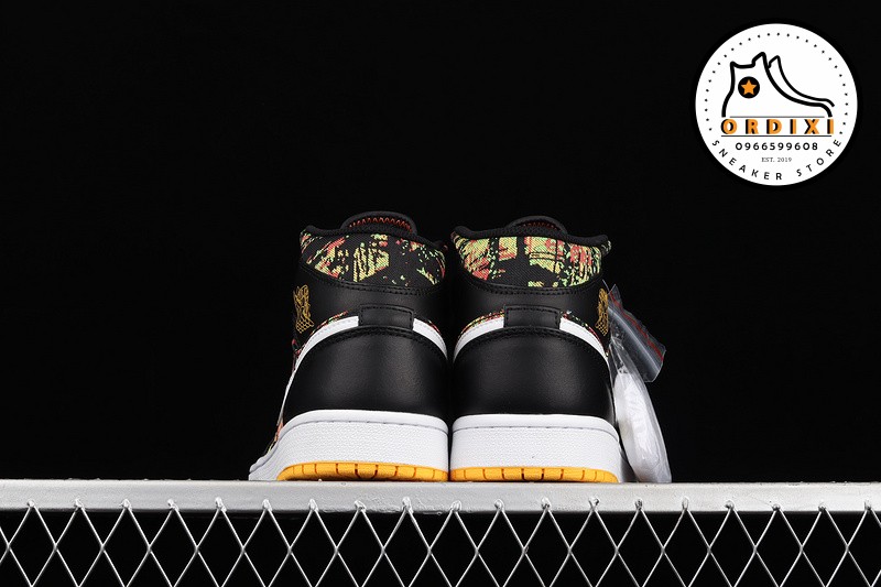Jordan 1 Mid Black Laser Orange Bright 