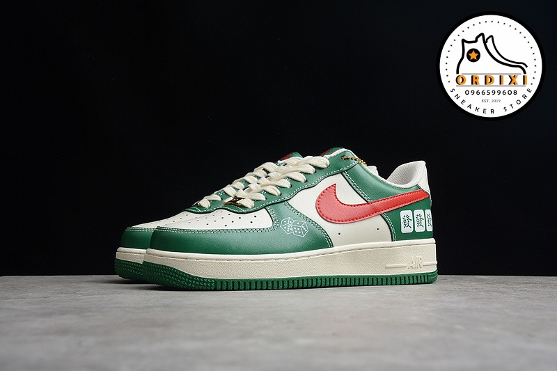 size 13 cheap nike shoes - 666 - Nike Air Force thea 1 07 Low Sparrow White  Green Solar Red CW2288 - GmarShops