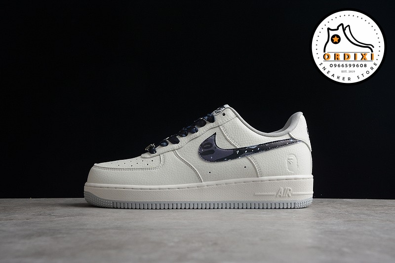 Bape X Nike Air Force 1 07 Low White Light Grey Black Aa1356-115 -  Ordixi.Com