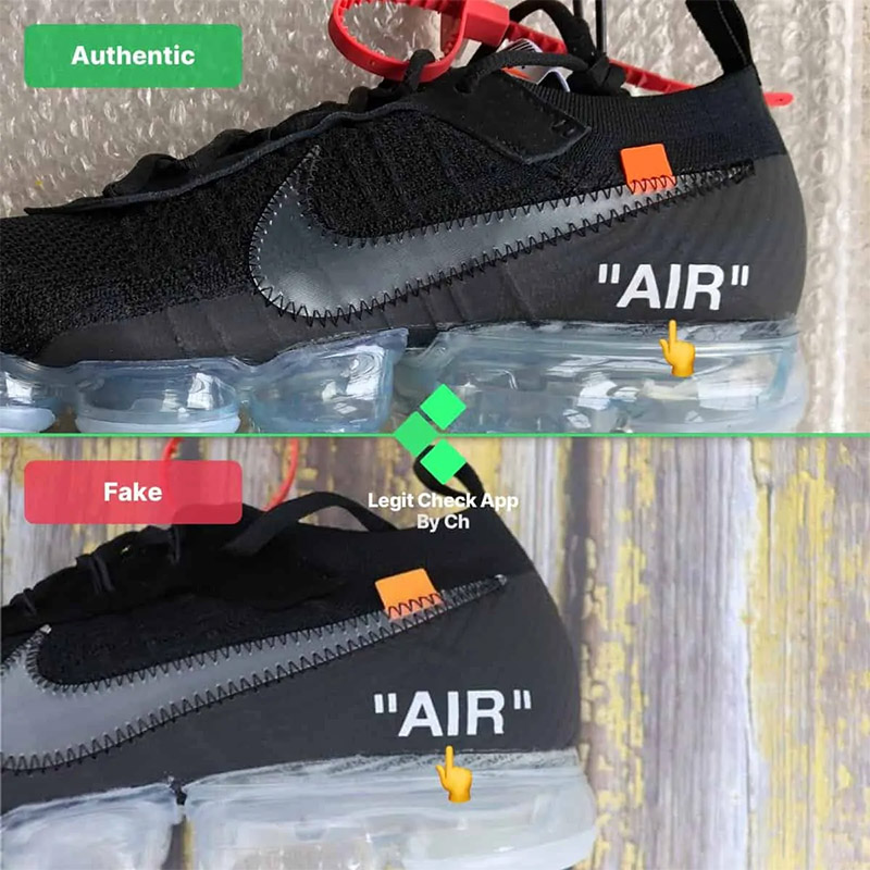 Off White VaporMax Black Th t Gi Real Vs Fake Nh n Bi t Qua Nh ng D u Hi u Nao